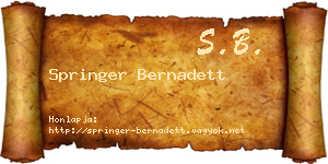 Springer Bernadett névjegykártya